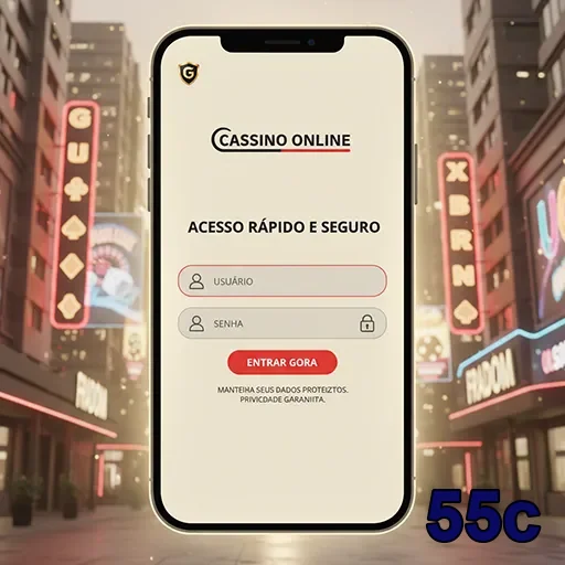 Ilustração de Explore o aplicativo cassino 55c para Android e iOS