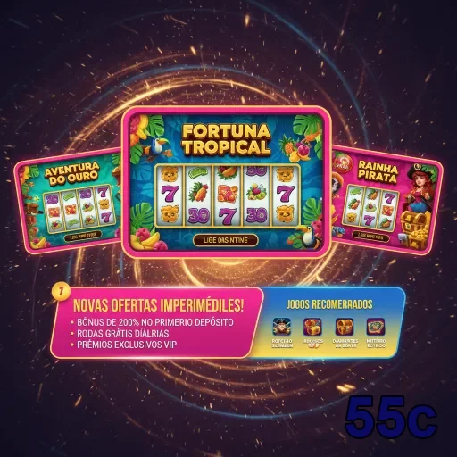 Ilustração de Explore Slots Rápidos e VIP no 55c com Suporte Especializado