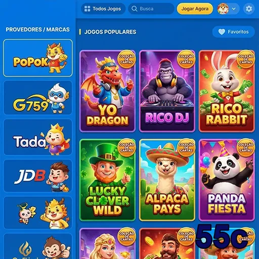 Ilustração de Variedade de Jogos de Slots